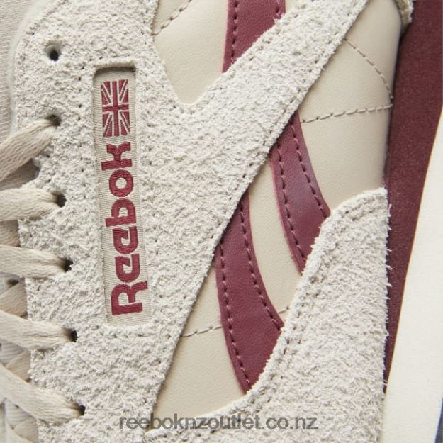 Modern Beige/Alabaster/Classic Burgundy 2B462658 Classic Leather Shoes Reebok