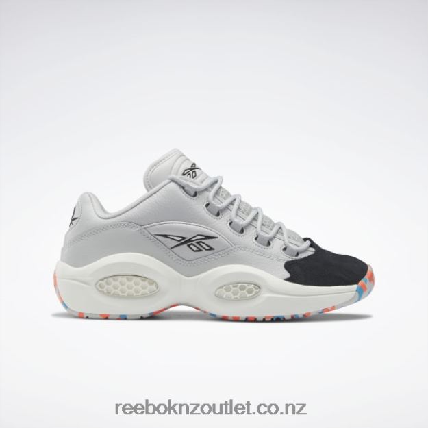 Pure Grey 2/Chalk/Core Black 2B462636 Question Low Basketball Shoes Reebok
