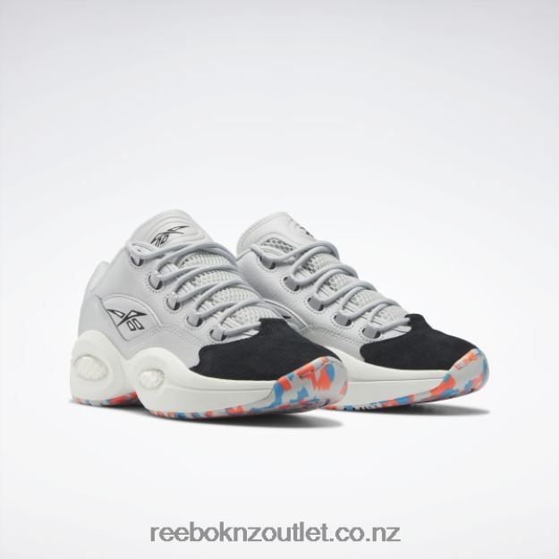 Pure Grey 2/Chalk/Core Black 2B462636 Question Low Basketball Shoes Reebok