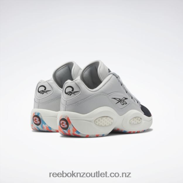 Pure Grey 2/Chalk/Core Black 2B462636 Question Low Basketball Shoes Reebok
