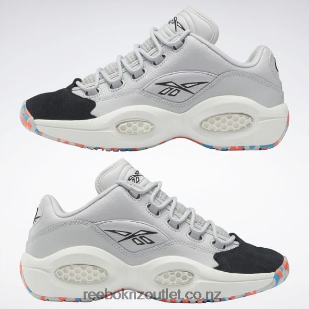 Pure Grey 2/Chalk/Core Black 2B462636 Question Low Basketball Shoes Reebok