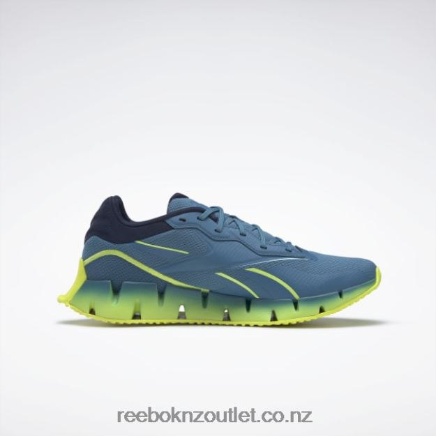 Steely Blue S23-R/Solar Acid Yellow/Vector Navy 2B4626195 Zig Dynamica 4 Shoes Reebok