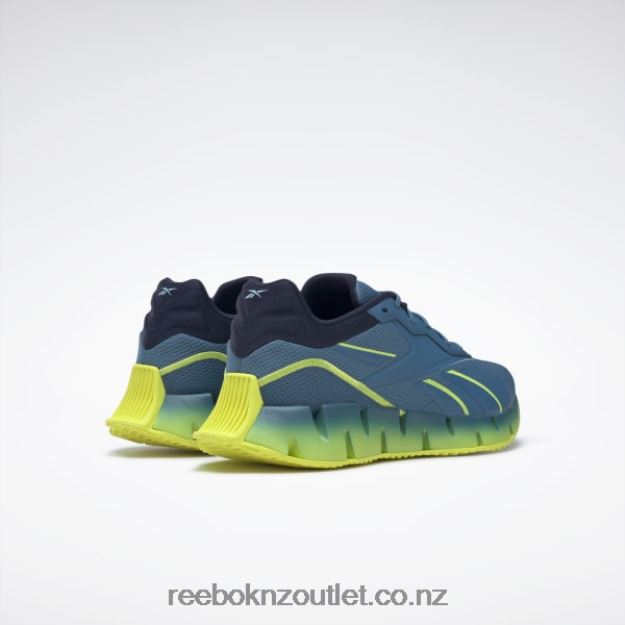 Steely Blue S23-R/Solar Acid Yellow/Vector Navy 2B4626195 Zig Dynamica 4 Shoes Reebok