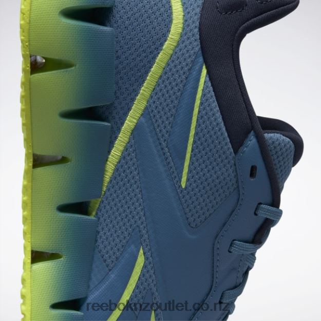 Steely Blue S23-R/Solar Acid Yellow/Vector Navy 2B4626195 Zig Dynamica 4 Shoes Reebok