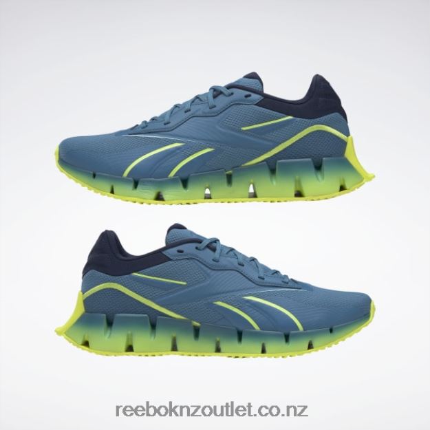 Steely Blue S23-R/Solar Acid Yellow/Vector Navy 2B4626195 Zig Dynamica 4 Shoes Reebok