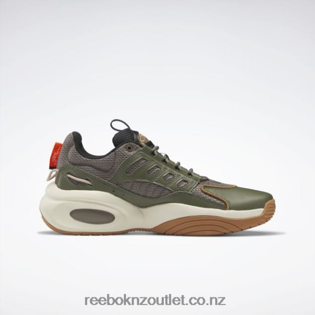 Trek Grey/Hunter Green/Wild Brown 2B4626213 Solution Mid Basketball Shoes Reebok