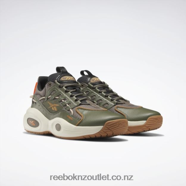 Trek Grey/Hunter Green/Wild Brown 2B4626213 Solution Mid Basketball Shoes Reebok