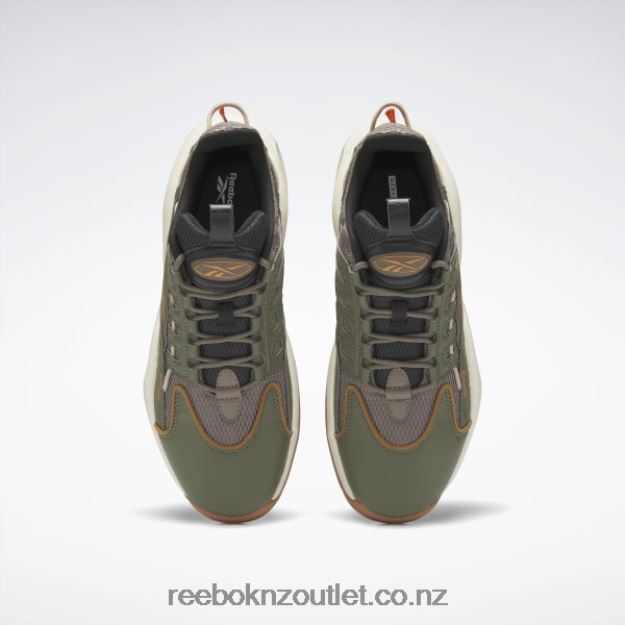 Trek Grey/Hunter Green/Wild Brown 2B4626213 Solution Mid Basketball Shoes Reebok