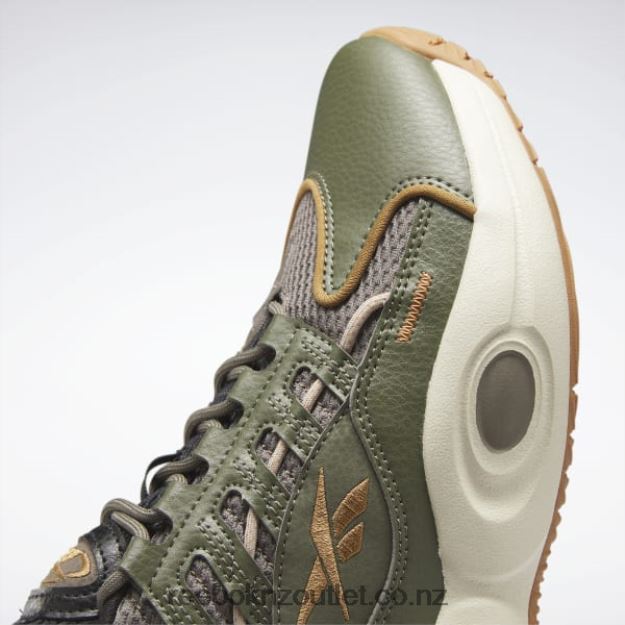 Trek Grey/Hunter Green/Wild Brown 2B4626213 Solution Mid Basketball Shoes Reebok