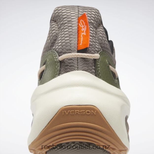 Trek Grey/Hunter Green/Wild Brown 2B4626213 Solution Mid Basketball Shoes Reebok