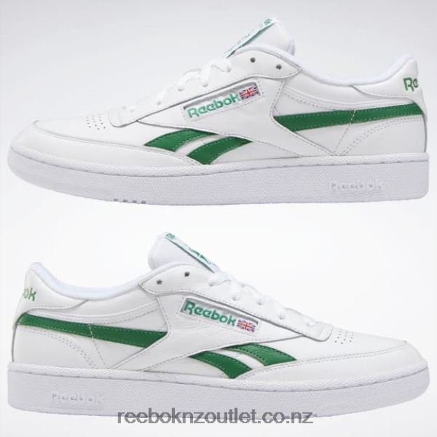 White/Glen Green 2B4626237 Club C Revenge Men\'s Shoes Reebok