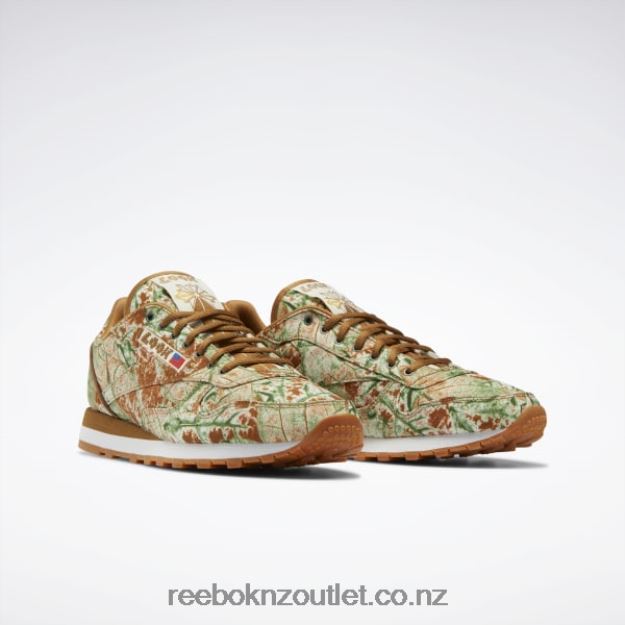 Wild Brown/Bright Ochre/Pale Yellow 2B462672 Classic Leather LQQK Shoes Reebok