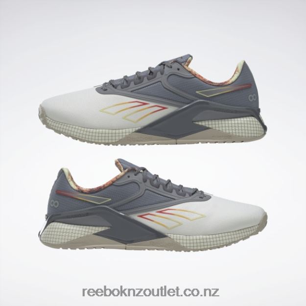Alabaster/Foggy Grey/Parchment 2B462654 Street Fighter Nano X2 Shoes Reebok