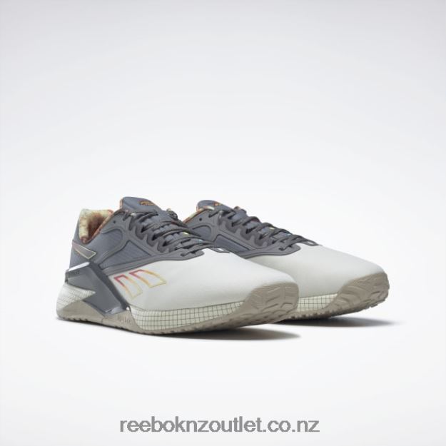 Alabaster/Foggy Grey/Parchment 2B462654 Street Fighter Nano X2 Shoes Reebok