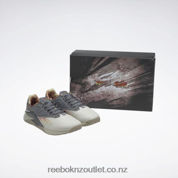 Alabaster/Foggy Grey/Parchment 2B462654 Street Fighter Nano X2 Shoes Reebok