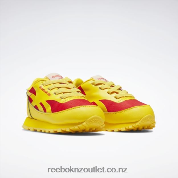 Always Yellow/Racer Red 2B46261430 The Animals Observatory Classic Leather Shoes - Toddler Reebok Kids