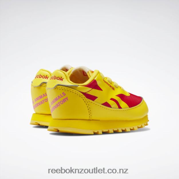 Always Yellow/Racer Red 2B46261430 The Animals Observatory Classic Leather Shoes - Toddler Reebok Kids