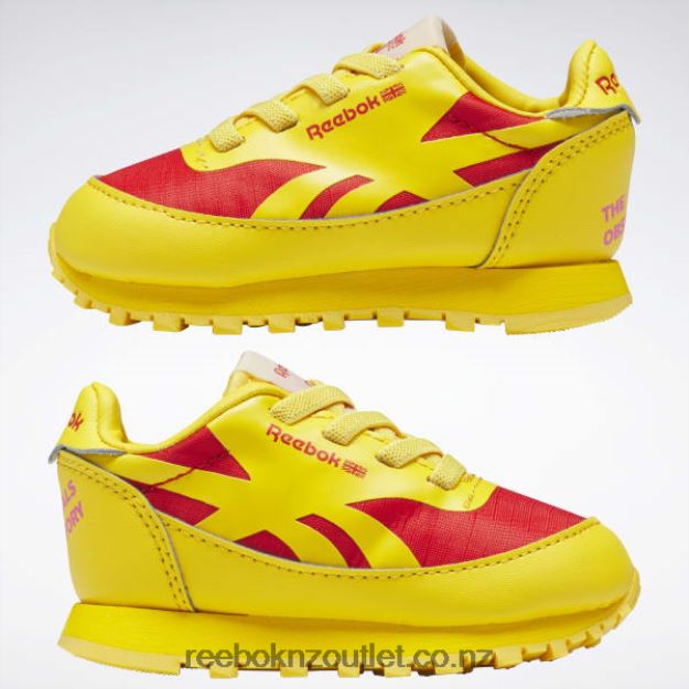 Always Yellow/Racer Red 2B46261430 The Animals Observatory Classic Leather Shoes - Toddler Reebok Kids