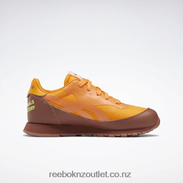 Boulder Brown/Bright Orange/Solar Acid Yellow 2B46261415 The Animals Observatory Classic Leather Shoes - Preschool Reebok Kids