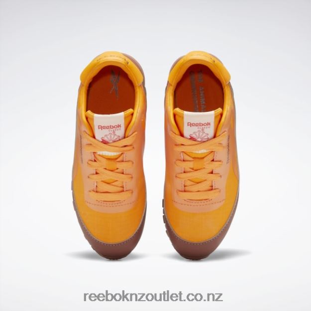 Boulder Brown/Bright Orange/Solar Acid Yellow 2B46261415 The Animals Observatory Classic Leather Shoes - Preschool Reebok Kids