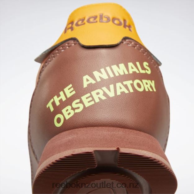Boulder Brown/Bright Orange/Solar Acid Yellow 2B46261415 The Animals Observatory Classic Leather Shoes - Preschool Reebok Kids