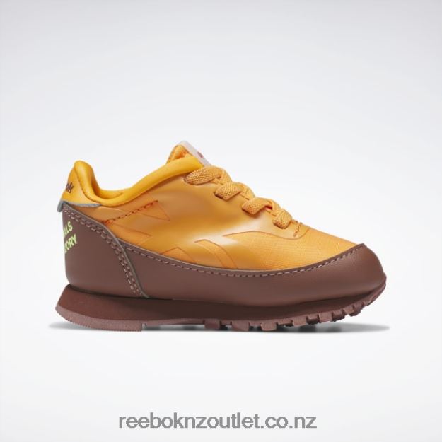 Boulder Brown/Bright Orange/Solar Acid Yellow 2B46261435 The Animals Observatory Classic Leather Shoes - Toddler Reebok Kids