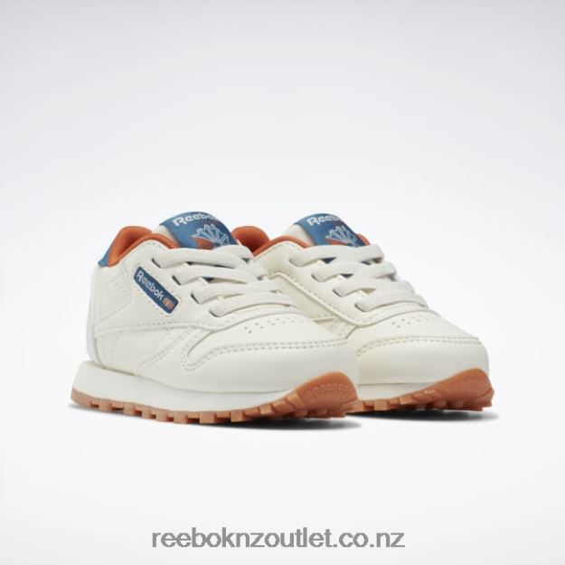 Chalk/Steely Blue S23-R 2B46261387 Classic Leather Shoes - Toddler Reebok Kids