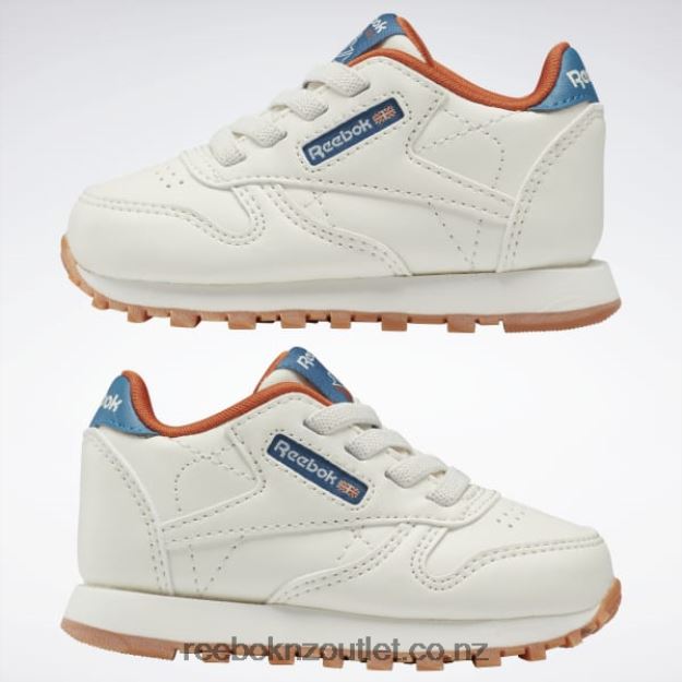 Chalk/Steely Blue S23-R 2B46261387 Classic Leather Shoes - Toddler Reebok Kids