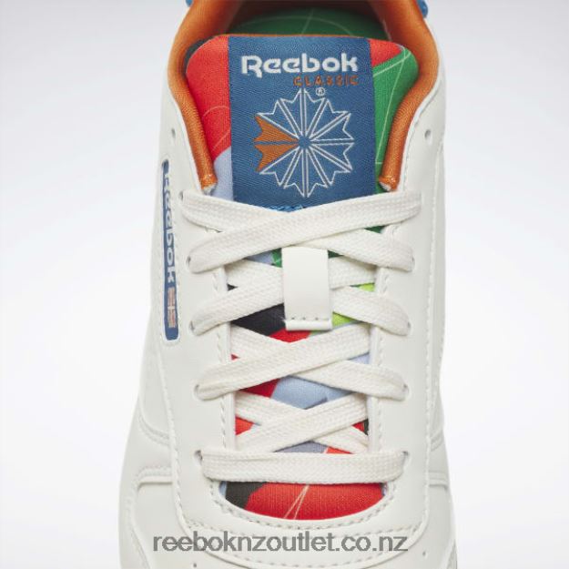 Chalk/Steely Blue S23-R 2B46261399 Classic Leather Shoes - Grade School Reebok Kids
