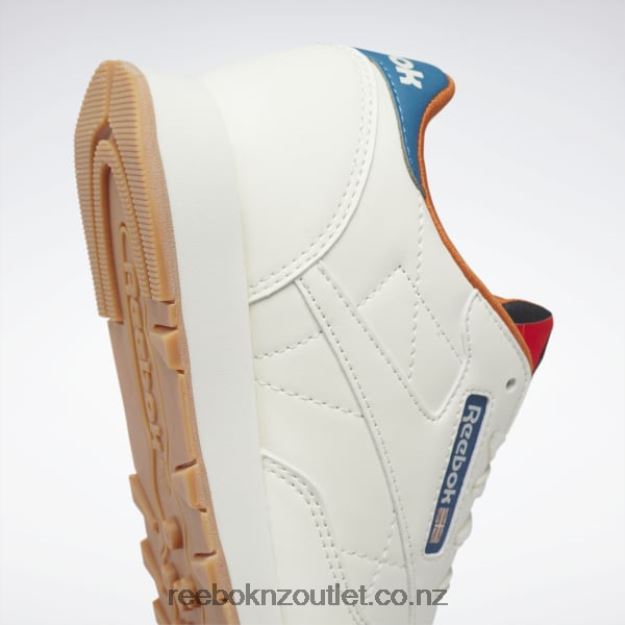 Chalk/Steely Blue S23-R 2B46261399 Classic Leather Shoes - Grade School Reebok Kids