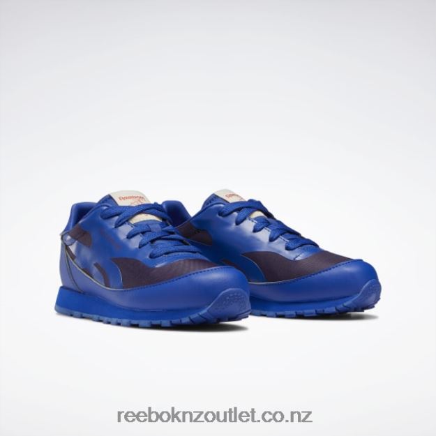 Cobalt/Purple Skills/Solar Acid Yellow 2B46261395 The Animals Observatory Classic Leather Shoes - Preschool Reebok Kids