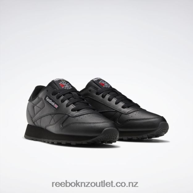 Core Black 2B46261421 Classic Leather Shoes - Grade School Reebok Kids