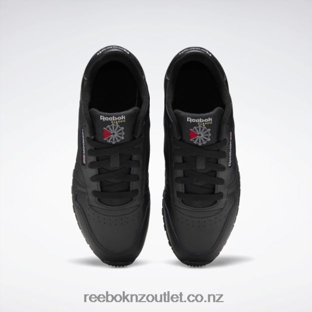 Core Black 2B46261421 Classic Leather Shoes - Grade School Reebok Kids
