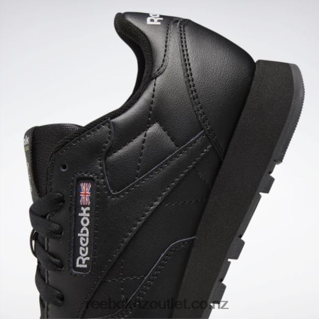 Core Black 2B46261421 Classic Leather Shoes - Grade School Reebok Kids
