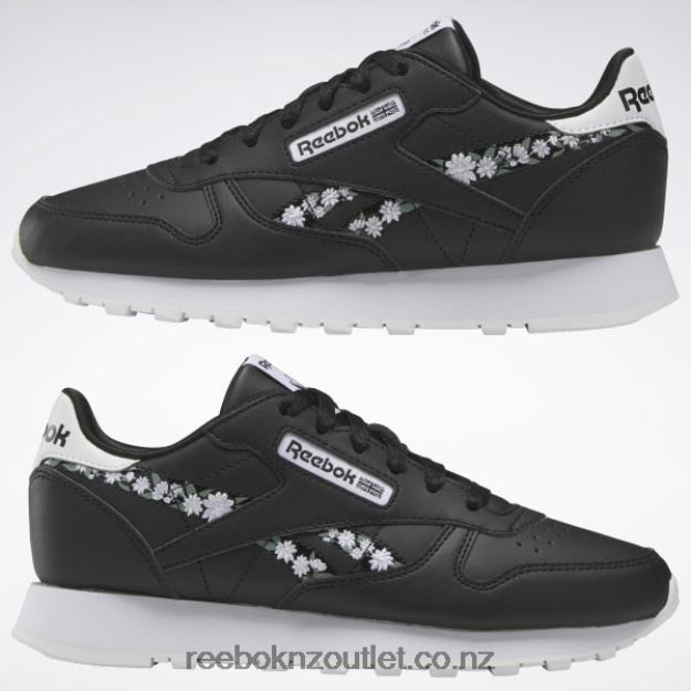 Core Black/Ftwr White 2B46261410 Classic Leather Shoes - Grade School Reebok Kids
