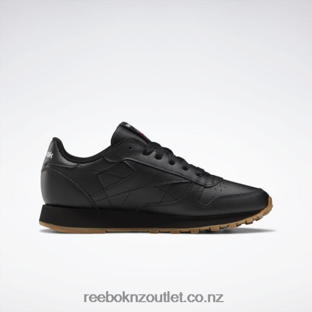 Core Black/Reebok Rubber Gum-02 2B46261422 Classic Leather Shoes - Grade School Reebok Kids