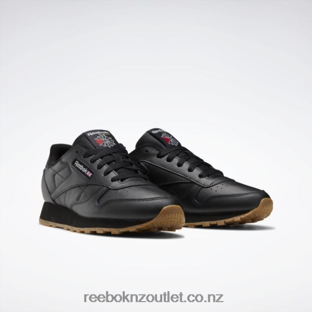 Core Black/Reebok Rubber Gum-02 2B46261422 Classic Leather Shoes - Grade School Reebok Kids