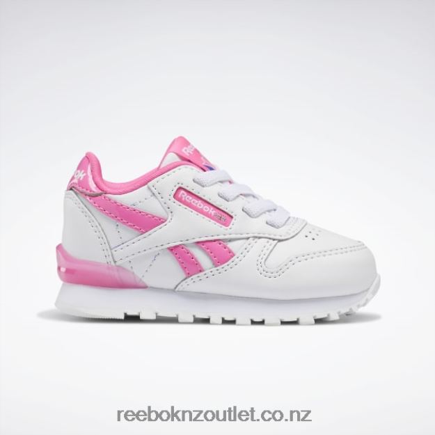 Ftwr White/Atomic Pink 2B46261377 Classic Leather Step 'n' Flash Shoes - Toddler Reebok Kids