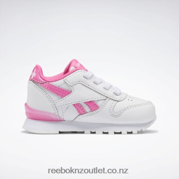Ftwr White/Atomic Pink 2B46261377 Classic Leather Step \'n\' Flash Shoes - Toddler Reebok Kids
