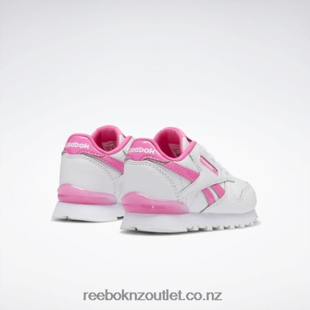 Ftwr White/Atomic Pink 2B46261377 Classic Leather Step \'n\' Flash Shoes - Toddler Reebok Kids