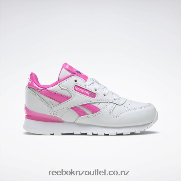 Ftwr White/Atomic Pink 2B46261378 Classic Leather Step 'n' Flash Shoes - Preschool Reebok Kids