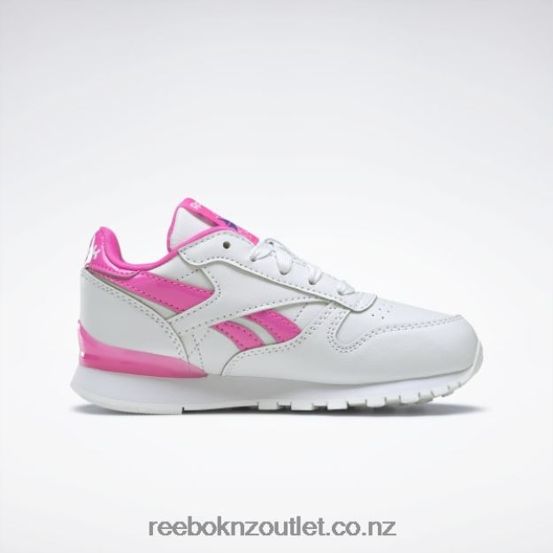 Ftwr White/Atomic Pink 2B46261378 Classic Leather Step \'n\' Flash Shoes - Preschool Reebok Kids