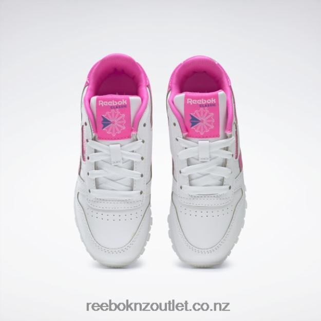 Ftwr White/Atomic Pink 2B46261378 Classic Leather Step \'n\' Flash Shoes - Preschool Reebok Kids