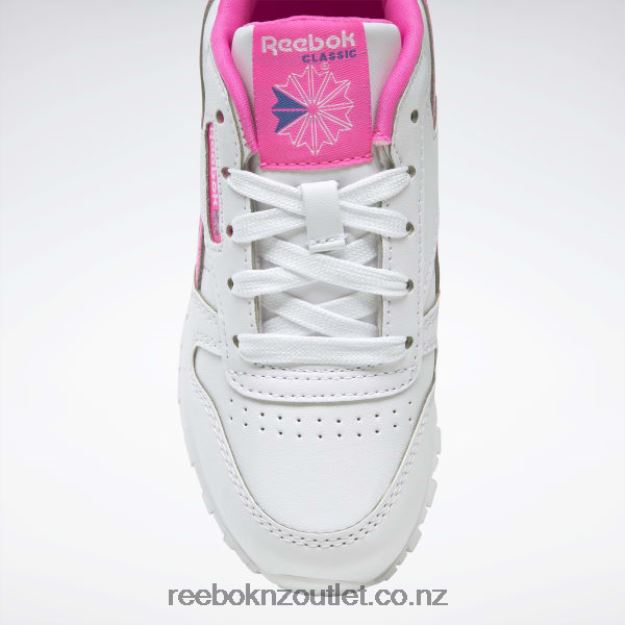 Ftwr White/Atomic Pink 2B46261378 Classic Leather Step \'n\' Flash Shoes - Preschool Reebok Kids