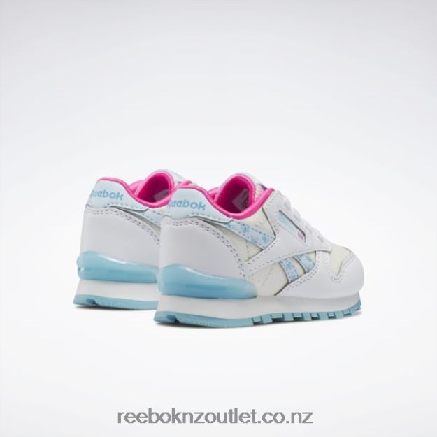 Ftwr White/Digital Blue 2B46261384 Classic Leather Step \'n\' Flash Shoes - Toddler Reebok Kids