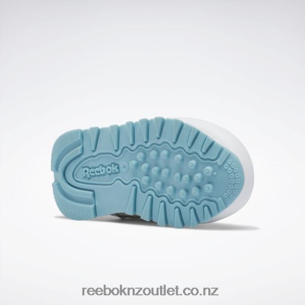 Ftwr White/Digital Blue 2B46261384 Classic Leather Step \'n\' Flash Shoes - Toddler Reebok Kids