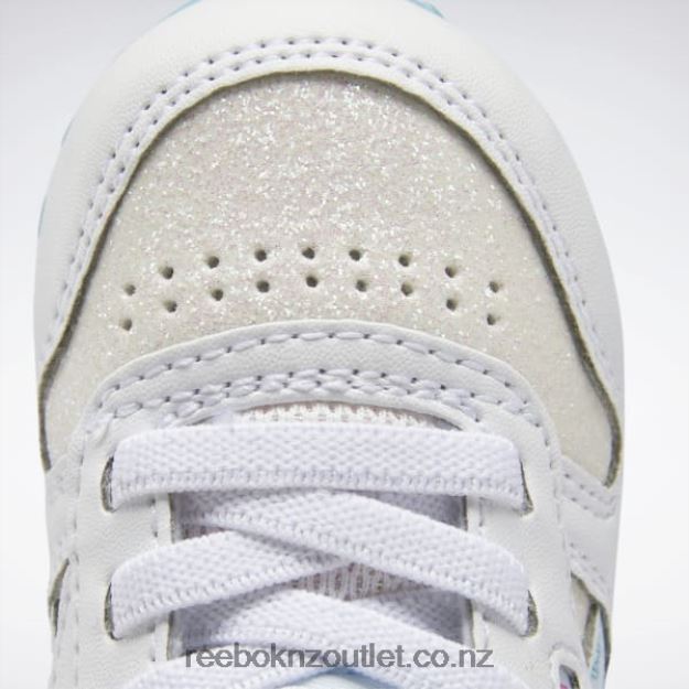 Ftwr White/Digital Blue 2B46261384 Classic Leather Step \'n\' Flash Shoes - Toddler Reebok Kids