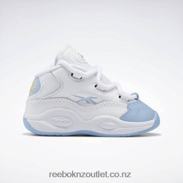 Ftwr White/Fluid Blue/Toxic Yellow 2B46261380 Question Mid Basketball Shoes - Toddler Reebok Kids