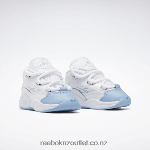 Ftwr White/Fluid Blue/Toxic Yellow 2B46261380 Question Mid Basketball Shoes - Toddler Reebok Kids