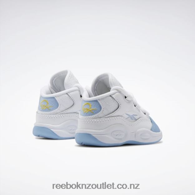 Ftwr White/Fluid Blue/Toxic Yellow 2B46261380 Question Mid Basketball Shoes - Toddler Reebok Kids